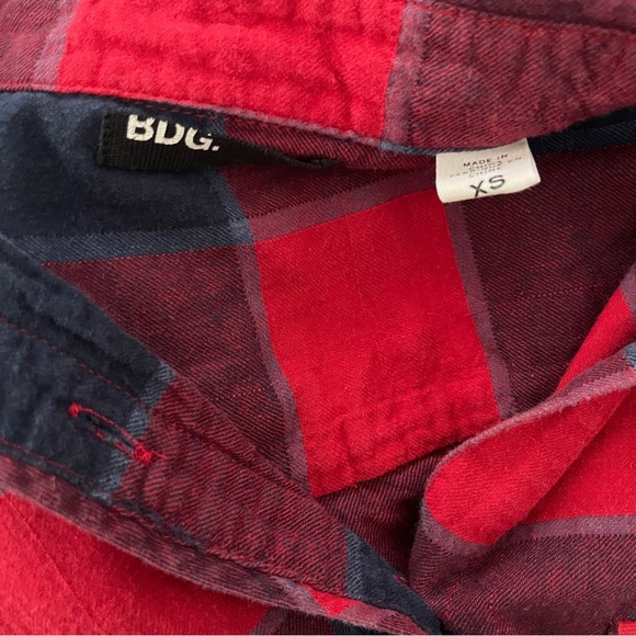 BDG Red and Blue Plaid Top - Picture 3 of 3